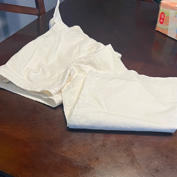 Women's Cream V-Neck Crop Top with Collar - Picture 12 of 12